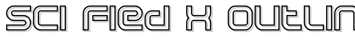 Sci Fied X Outline font